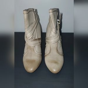 Gray stone burnish bootie